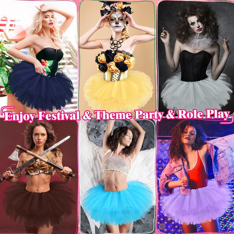 Sarfel Tutu for Women Adults 5 Layerd Tutu Skirts for Women Fluffy Halloween Tutus Adult Tutus Womens Tulle Skirt 80s Costume - Image 3
